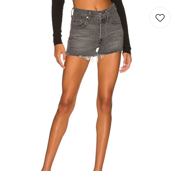 Levi's Pants - Levis 501 black washed high waisted shorts